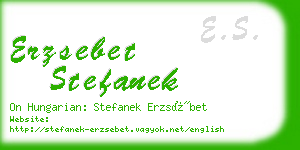 erzsebet stefanek business card